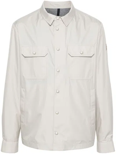 Moncler Piz Jacke Mit Logo-applikation In White