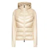 Moncler Ivory Zip-up Hooded Padded Cardigan In Animal Print