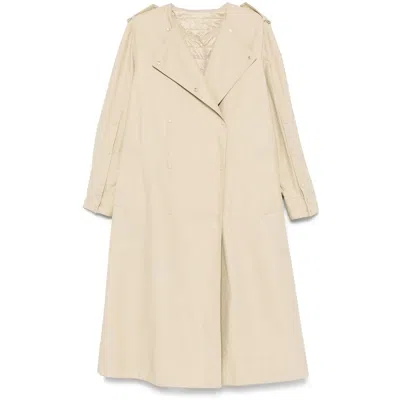 Moncler Gourdon Cotton-blend Trench Coat In Beige