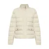 Moncler 'bessettes' Short Ivory White Polyester Down Jacket Women In Neutral