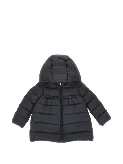 Moncler Babies' Nevra Ruffled Hooded Puffer Jacket In Black