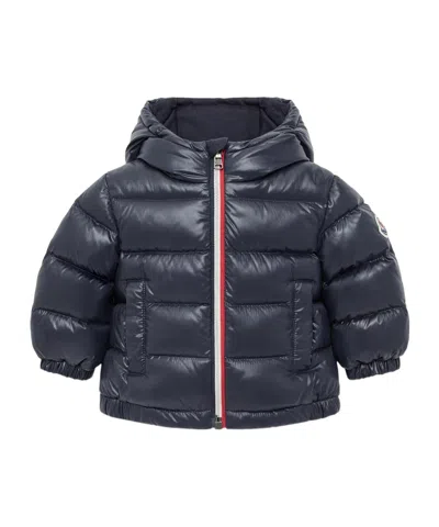 Moncler New Aubert Hooded Down Jacket In Blue