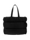 Moncler Padded Tote Bag Adjustable Shoulder Strap In Black