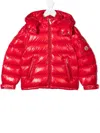 Moncler Glossy Puffer Coat In Red