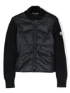 Moncler Navy Blue Virgin Wool Jacket In Blue
