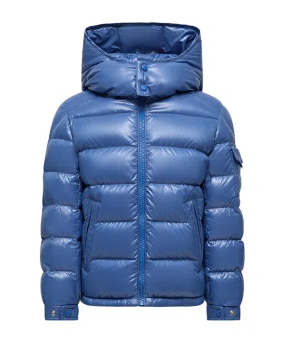 Moncler New  Maya Hooded Down Jacket In Blue