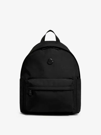Moncler Pierrick Nylon Backpack Large Front Pocket In Black