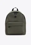Moncler Pierrick Backpack Front Pocket Adjustable Straps Handle In Green