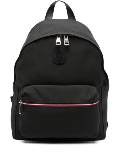 Moncler New Pierrick Leather Details Nylon Backpack In Black