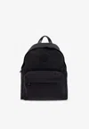 Moncler Pierrick Backpack Front Zip-fastening Pocket In Black