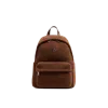 Moncler Logo Patch Zipped Backpack In Brown