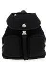 Moncler Black Polyester Backpack With Multiple Storage In Black