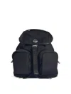 Moncler Versatile Polyester Backpack Adjustable Straps In Black