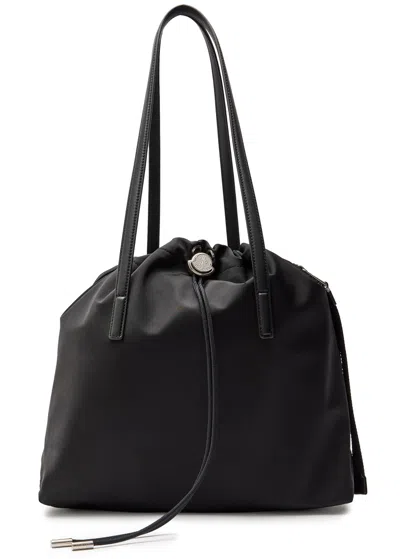 Moncler New Trick Drawstring Nylon Tote Bag In Black