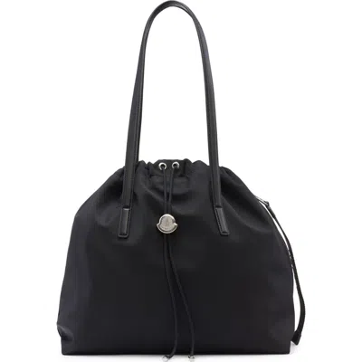 Moncler New Trick Drawstring Tote In Black
