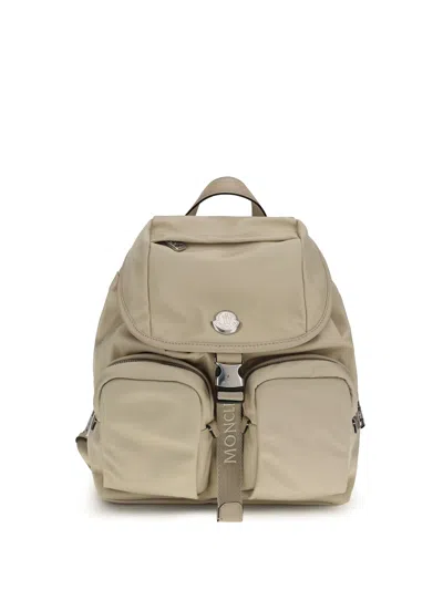 Moncler New Trick Logo Backpack In Neutral