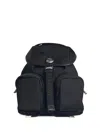 Moncler Versatile Polyester Backpack Adjustable Straps In Black