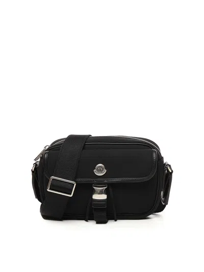 Moncler New Trick Water Repellent Shoulder Bag In Black