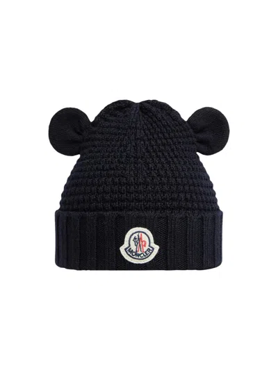 Moncler Babies' Newborn's Beanie In Wool In Black