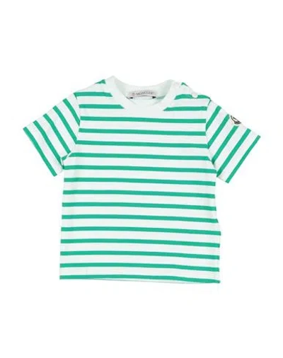 Moncler Babies'  Newborn Boy T-shirt Green Size 3 Cotton, Elastane