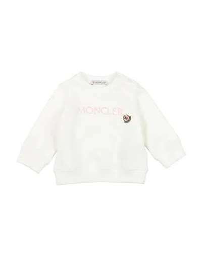 Moncler Babies'  Newborn Girl Sweatshirt Ivory Size 3 Cotton, Elastane In White