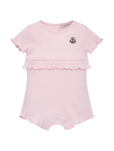 Moncler Babies' Newborn's Romper In Cotton In Pink