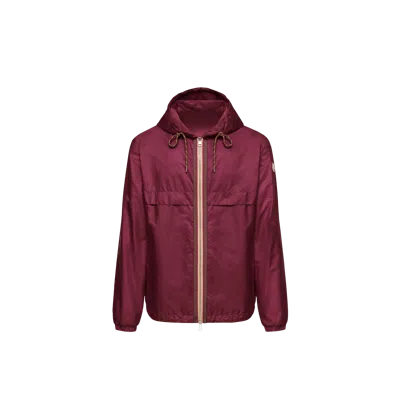 Moncler Hooded Jacket With Adjustable Hood For Men In Burgundy