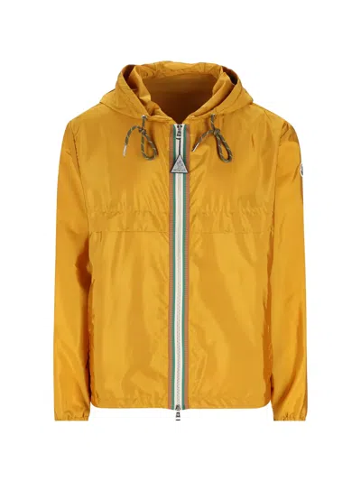 Moncler Nidge Zip Trim Shell Jacket In Brown