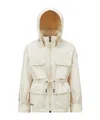 Moncler Nimba Hooded Field Down Jacket White In Nude