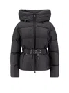 Moncler Adjustable Hooded Nylon Down Jacket In Black