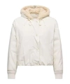 Moncler Nisiro Teddy-trimmed Hooded Short Down Jacket In White