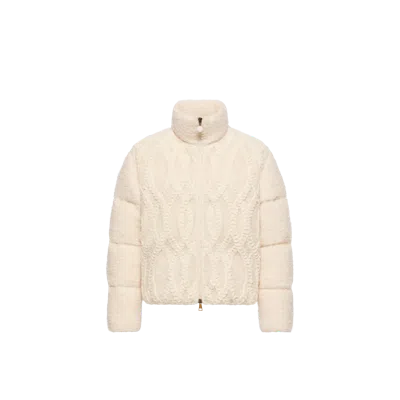 Moncler Nitidule Bouclé Down Jacket, Women, White, Size: 0 In Neutral