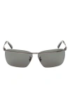 Moncler Niveler 67mm Oversize Rectangular Sunglasses In Gray