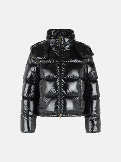Moncler 'niveole' Glossy Black Polyamide Down Jacket