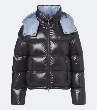 Moncler Niveole Short Down Jacket, Women, Blue, Size: 0 In Black