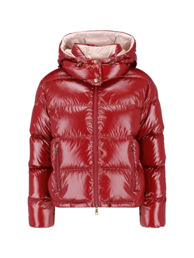 Moncler "niveole" Padded Down Jacket In Red