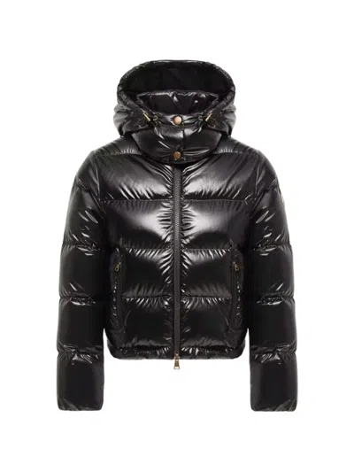 Moncler Niveole Hooded Nylon Down Jacket In Black