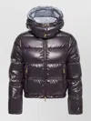 Moncler Niveole Short Down Jacket Hood Drawstring In Burgundy