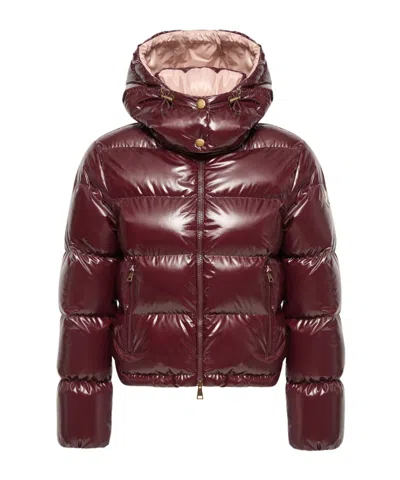 Moncler Niveole Short Down Jacket In Burgundy