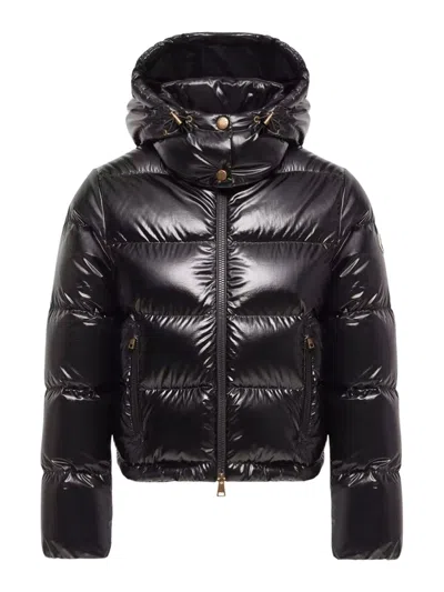 Moncler Niveole Short Nylon Down Jacket In Black