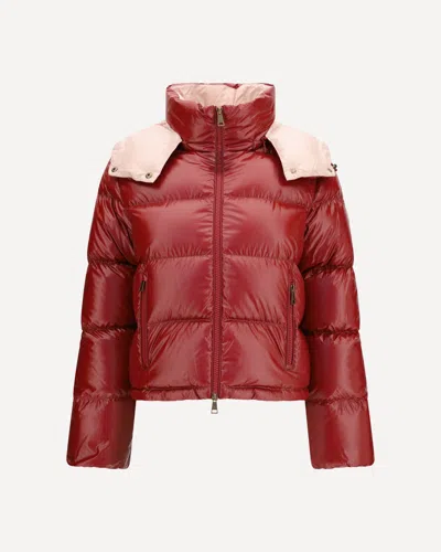 Moncler Niveole Short Nylon Down Jacket In Red