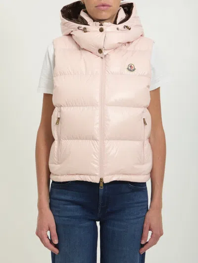 Moncler Niverolle Down Vest In Pink