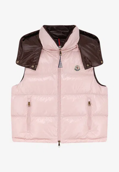 Moncler Niverolle Down Vest In Pink