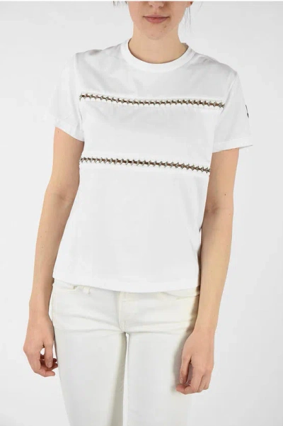 Moncler Noir Kei Ninomiya 6 Genius Cotton Crew-neck T-shirt With Cha Grösse S In White