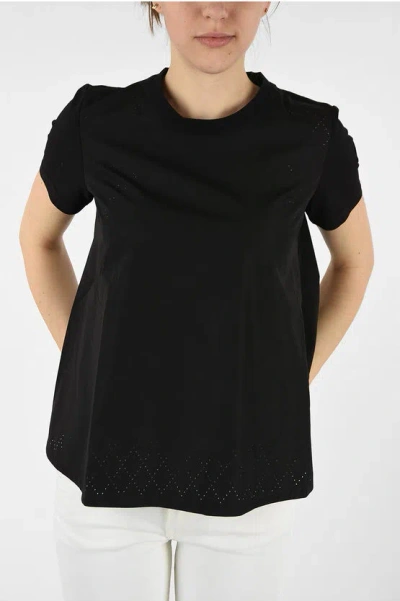 Moncler Noir Kei Ninomiya 6 Genius Cotton Crew-neck T-shirt With Per Grösse S In Black