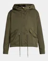 Moncler Noizay Short Parka Jacket In Green