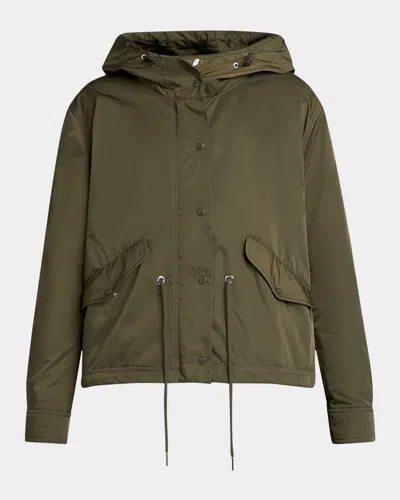 Moncler Noizay Short Parka Jacket In Green
