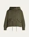 Moncler Noizay Short Parka Jacket In Green