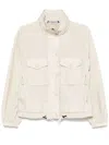 Moncler Casual Jacket With Concealed Hood And Drawstring Hem In Beige