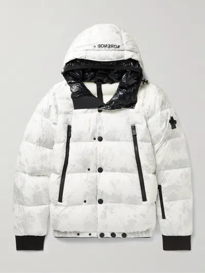 Moncler Noussan Quilted Shell Hooded Down Ski Jacket In White